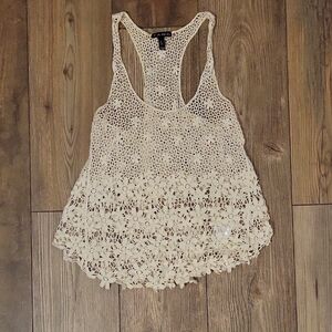 FANG Cream Crochet Tank Top